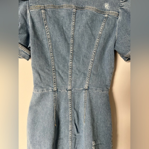 NWT Retrofete Annie Denim Button Up Puff Sleeve Dress in Laguna XS - Picture 13 of 16